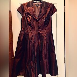 NWT - Silk Taffeta Jones New York Burgundy Cocktail Shirtdress - Size 18w